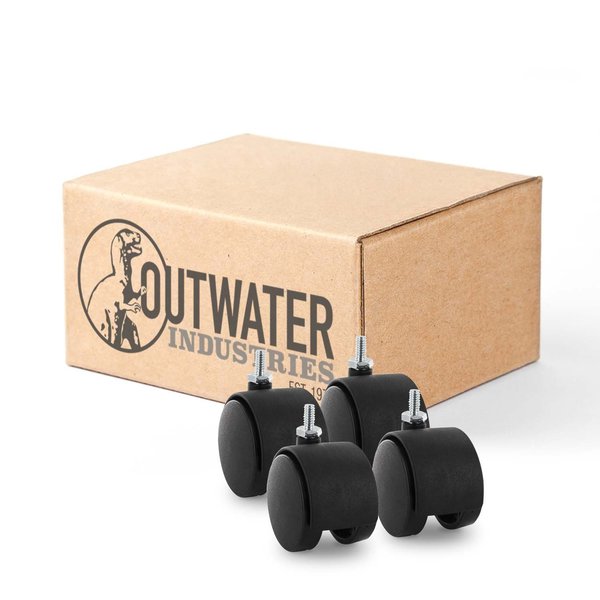 Outwater 2 in. Wheel Diameter, Black Nylon Swivel Hooded Samson Twin Wheel Caster, 4PK 3P1.14.00063